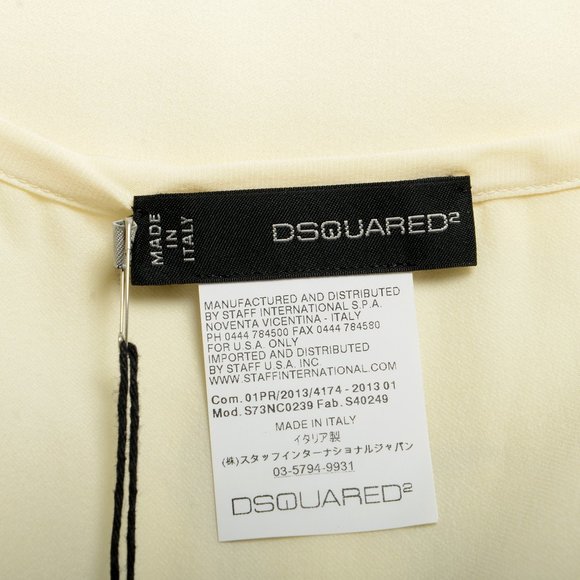 Dsquared2 Women's Ivory 100% Silk Blouse Tank Top US XS IT 38 - Picture 4 of 6